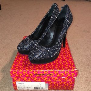 Tory Burch Navy Peggy 125mm pump